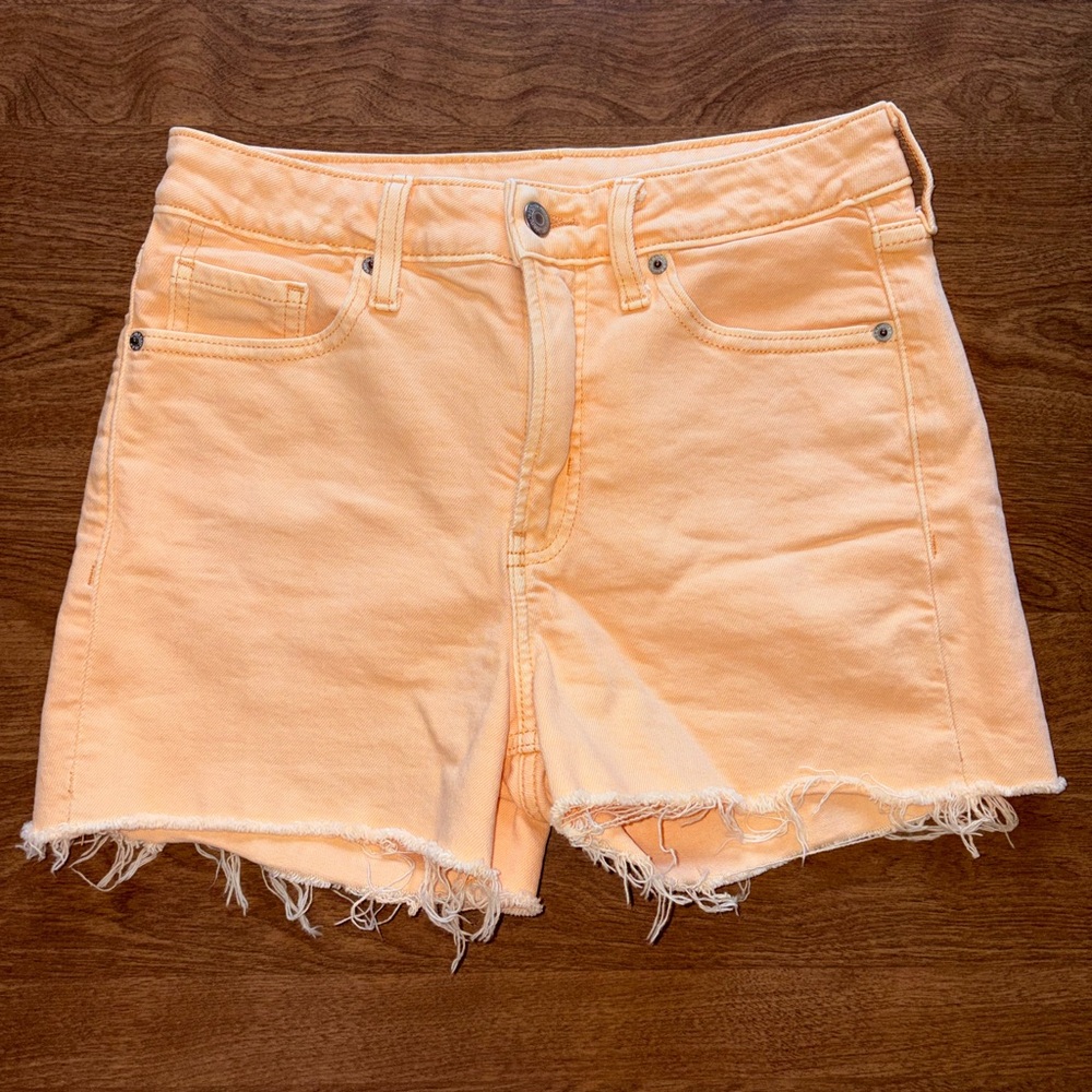 Old Navy Peach Frayed Hem Denim Shorts